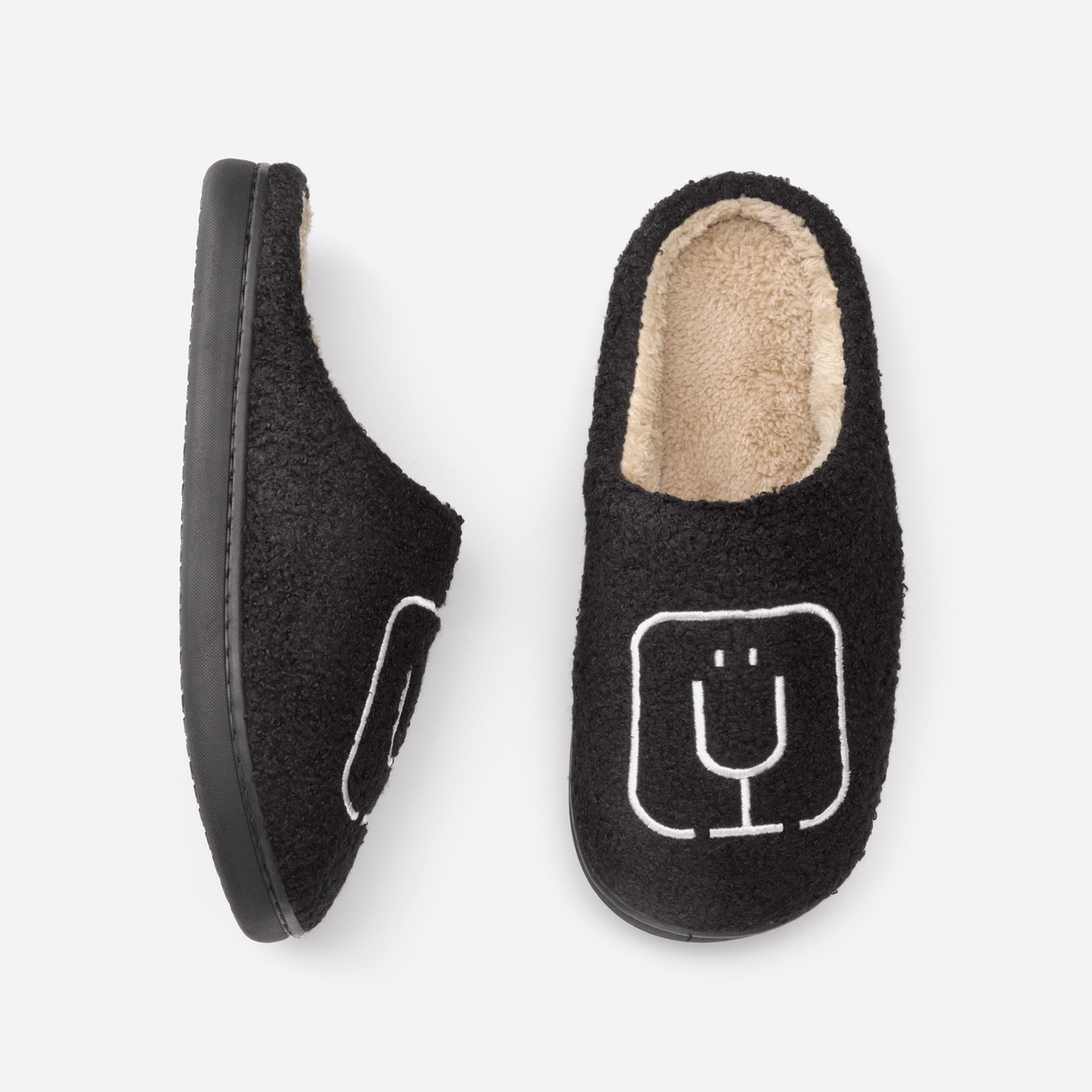 brumate-fuzzy-slippers-black-i6 apparel-slippers-above.png